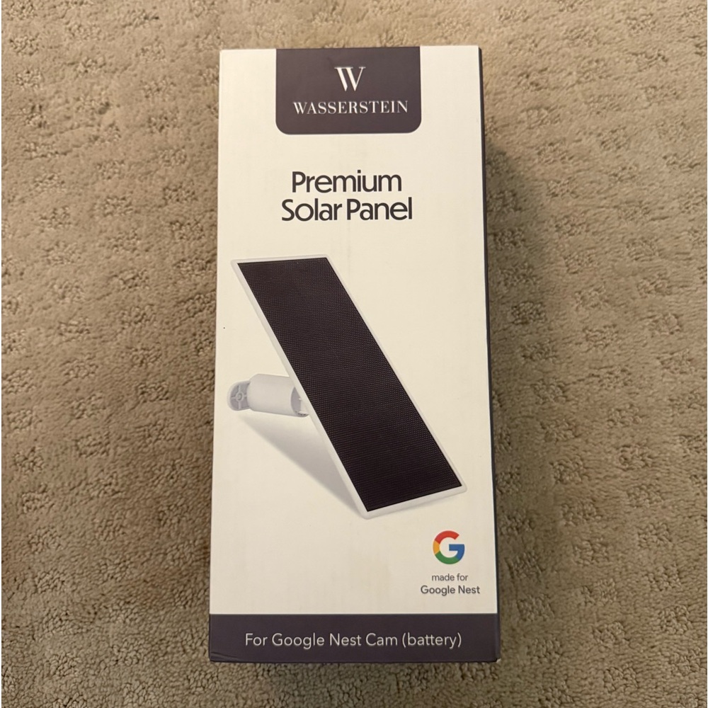 Wasserstein Solar Panel for Google Nest Camera Outdoor or Indoor, Battery